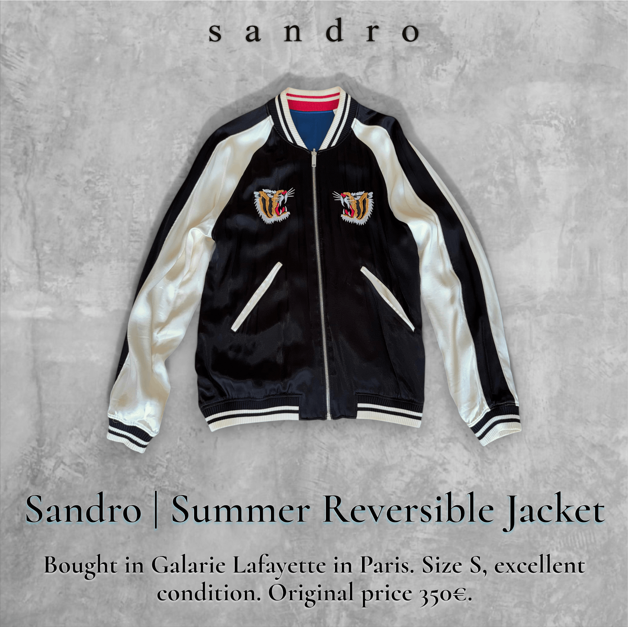 Sandro 🐯 Sandro Paris - Reversible Tiger Souvenir Jacket Size US S / EU 44-46 / 1 - 2 Thumbnail