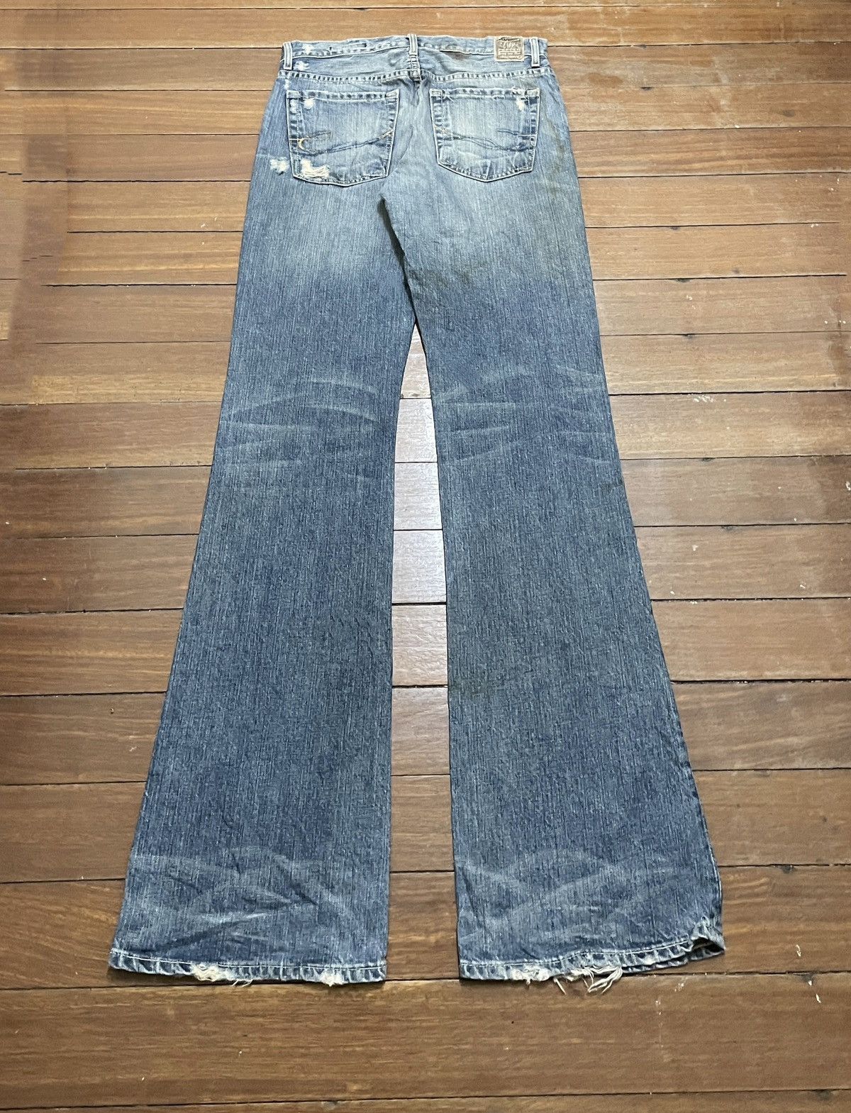 Le Grande Bleu (L.G.B.) Rare Vintage Japanese Brand Chip Pepper Flared Jeans 1990s Size US 31 - 2 Thumbnail