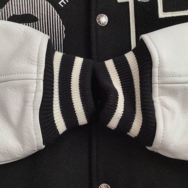 Bape Leather Sleeve BAPE STA LOGO varsity jacket a bathing ape Size US M / EU 48-50 / 2 - 6 Thumbnail