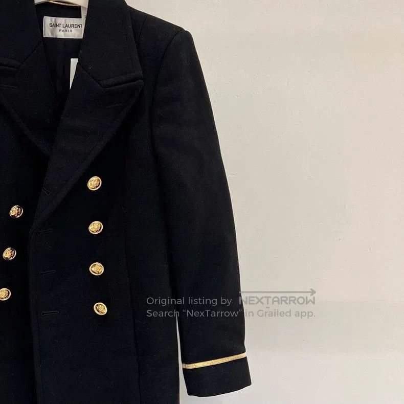 Saint Laurent Paris Saint Laurent Paris Double-breasted Gold Button Wool Coat Size XS / US 0-2 / IT 36-38 - 4 Thumbnail