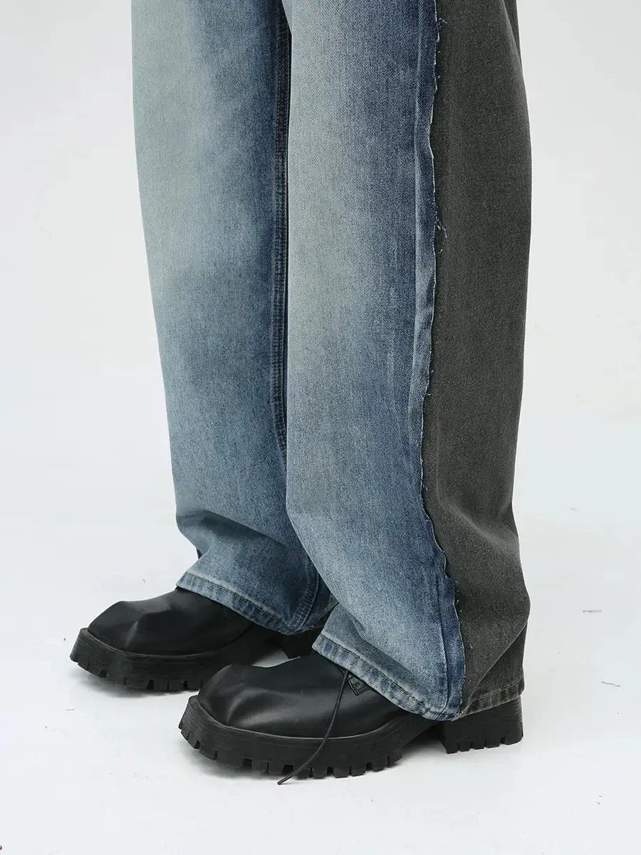 Japanese Brand Retro blue gray patchwork casual jeans Size US 32 / EU 48 - 5 Thumbnail