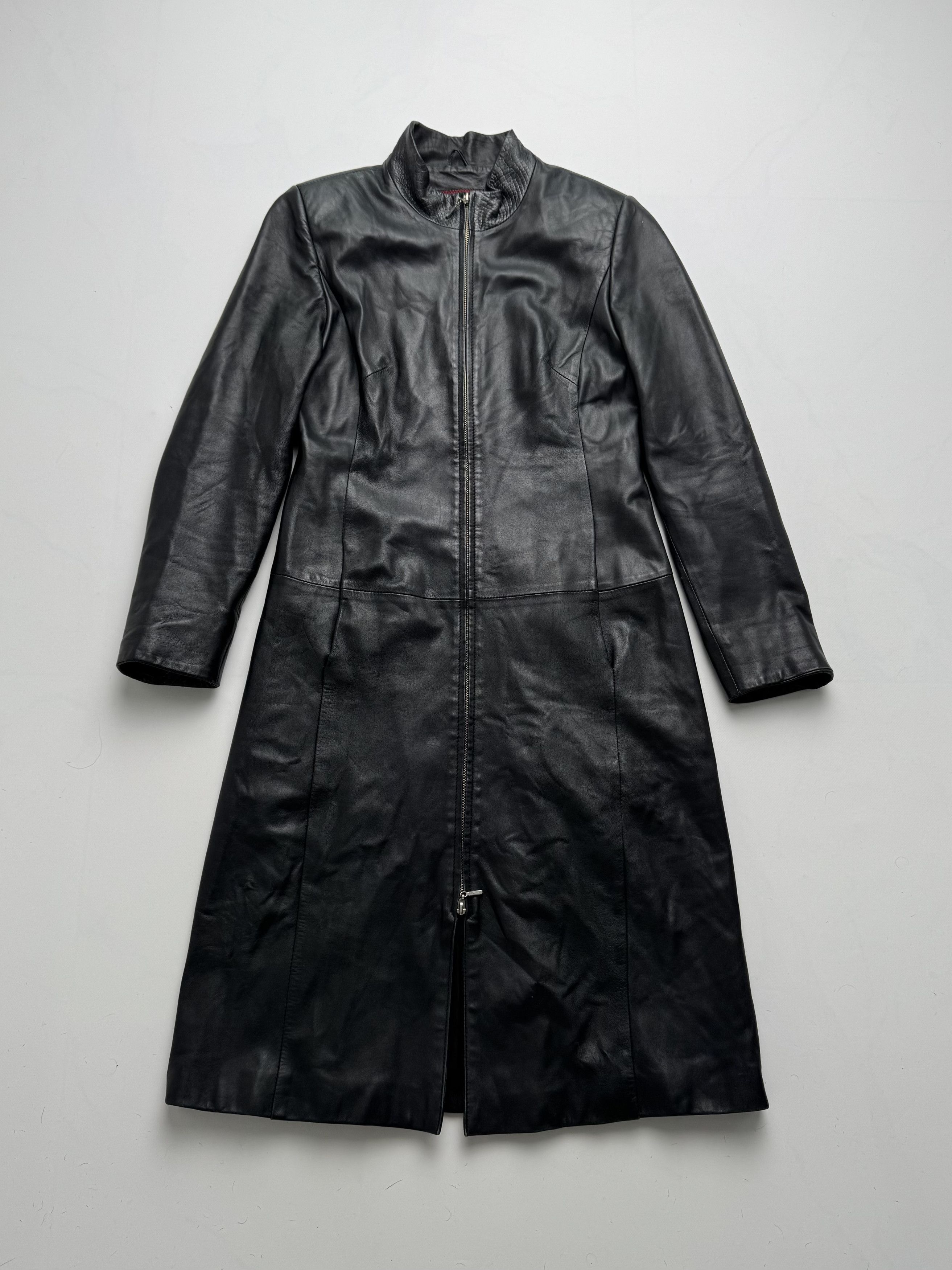 Vintage Vintage Long Leather Jacket On Zipper B8(V405)E2 Size M / US 6-8 / IT 42-44 - 1 Thumbnail