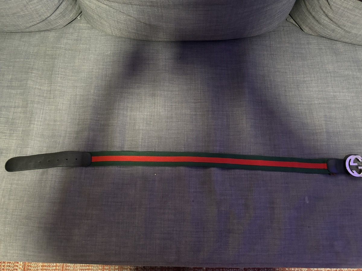 Designer × Gucci Gucci Web Belt with G Buckle Size 32 - 5 Thumbnail