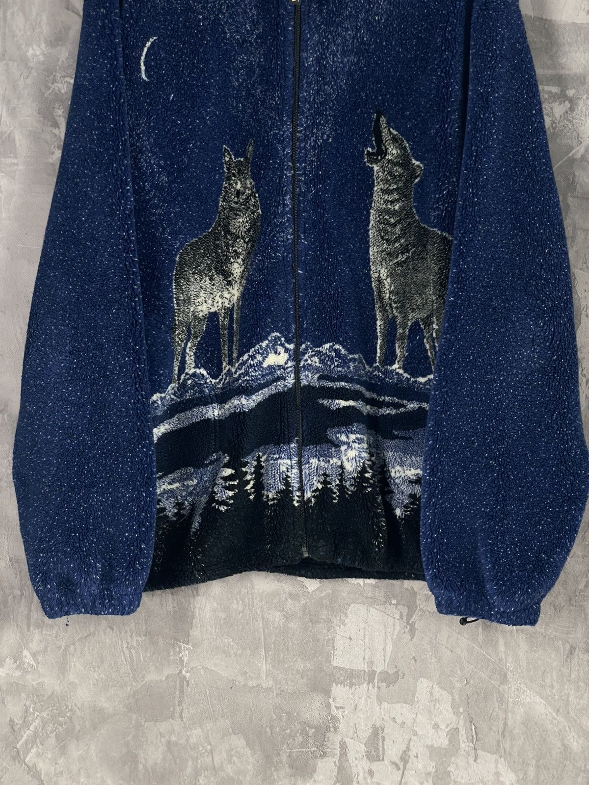 Other Vintage Wolf Animal Fleece Jacket Full Printed Oversized Y2K Size US L / EU 52-54 / 3 - 5 Thumbnail