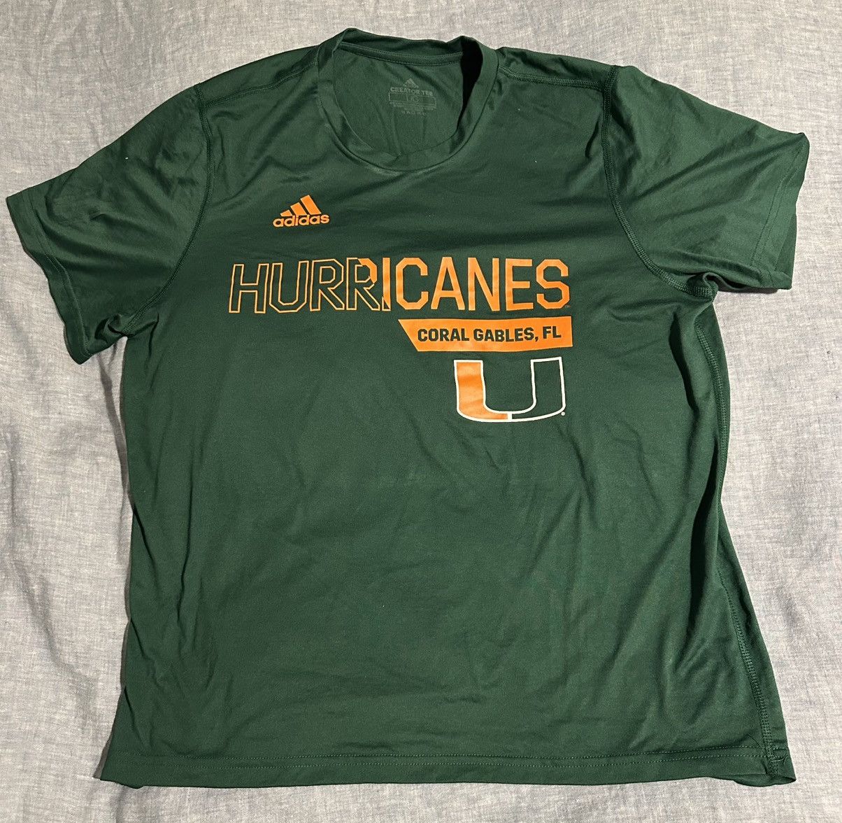 Adidas × NCAA University of Miami Hurricanes Creator tee shirt size large Size US L / EU 52-54 / 3 - 1 Thumbnail