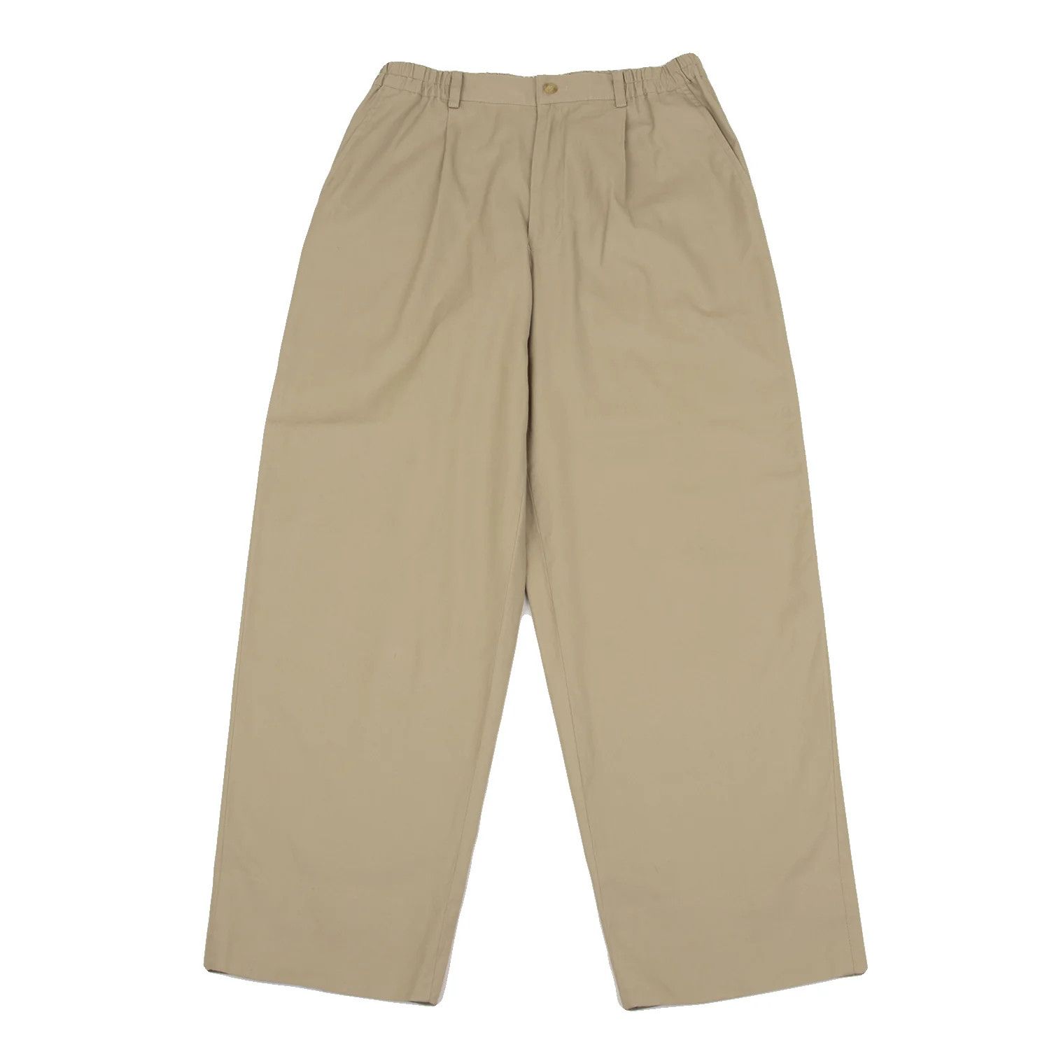 Issey Miyake Cotton Tuck Tapered Pants in Beige, Size L-XL Size US 38 / EU 54 - 1 Thumbnail