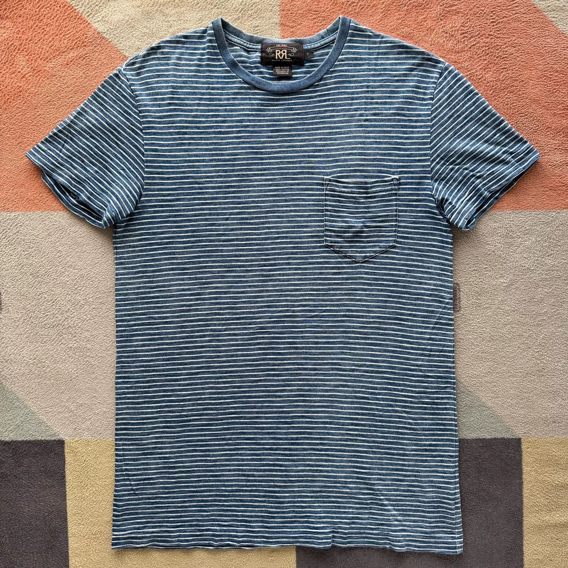 RRL Ralph Lauren Ralph Lauren RRL Blue White Stripe Tee Size US S / EU 44-46 / 1 - 1 Thumbnail