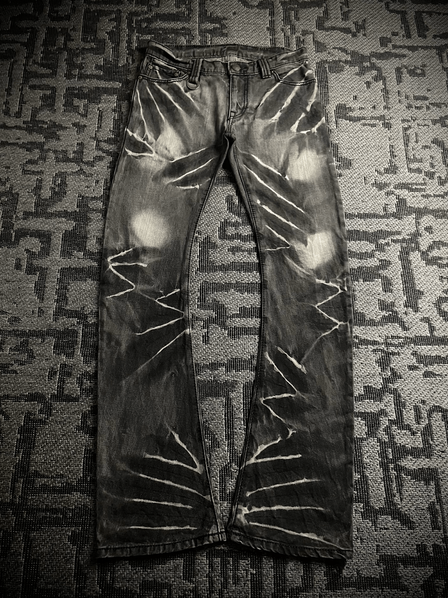 BUFFALO BOBS Johnny Wolf x Buffalo Bobs J-cut Claw Mark Flared Jeans Size US 32 / EU 48 - 1 Thumbnail