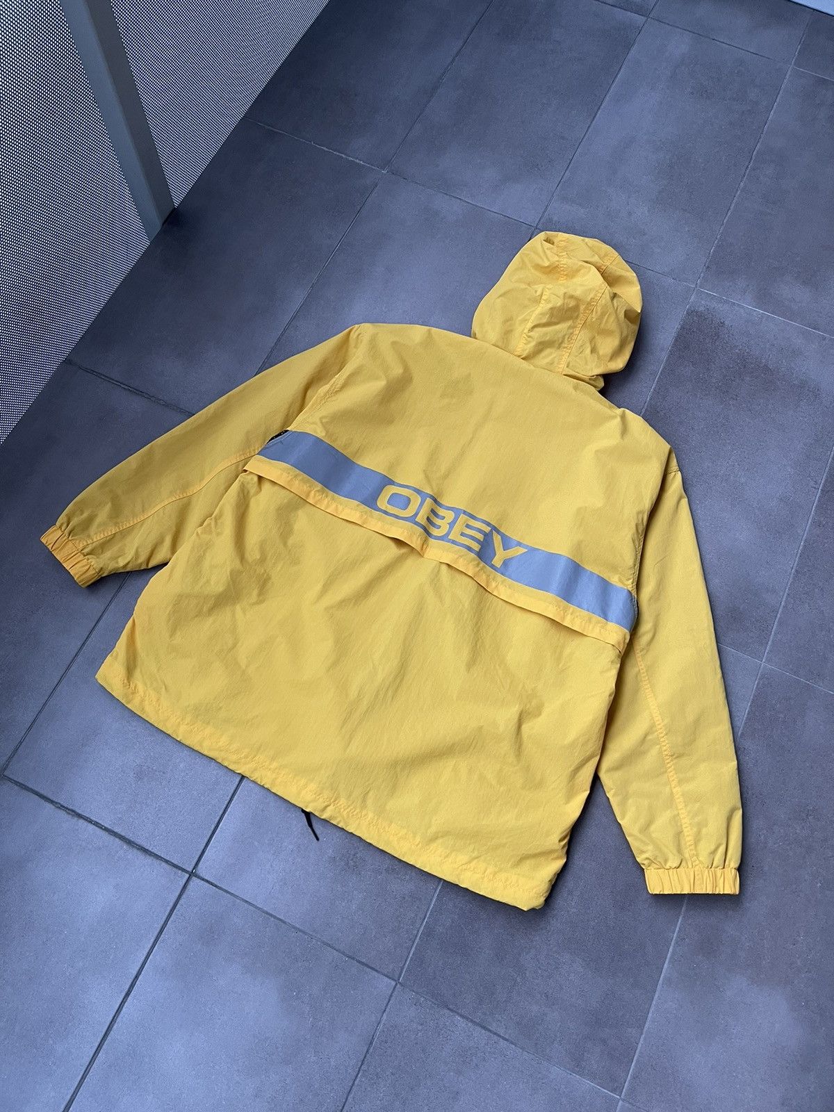 Obey Obey Small Logo Yellow Reflective Windbreaker Anorack Jacket Size US XXL / EU 58 / 5 - 10 Thumbnail
