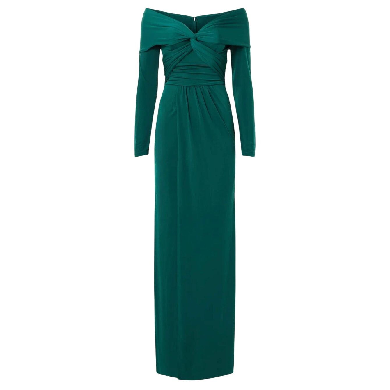 Zac Posen Zac Posen Off Shoulder Wrapped Around Gown in Green, US 6 Size M / US 6-8 / IT 42-44 - 1 Thumbnail