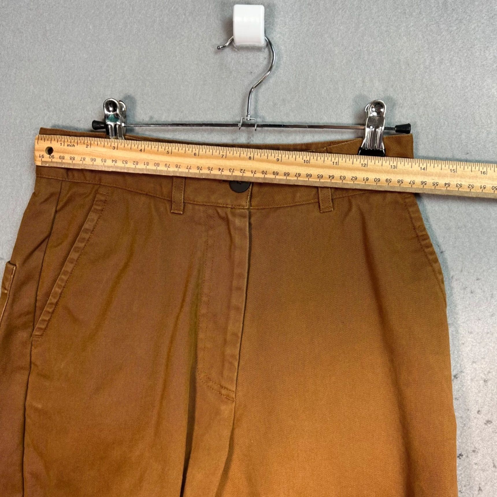 Studio Nicholson STUDIO NICHOLSON Womens Chino Pants Size 0 Hazelnut Brown Cotton Flat Front High Rise Straight Leg Size 25" / US 0 / IT 36 - 5 Thumbnail