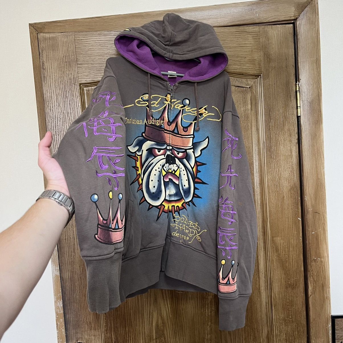 Ed Hardy Ed Hardy Zip-Hoodie Dog Big Logo Y2K Size US M / EU 48-50 / 2 - 2 Thumbnail