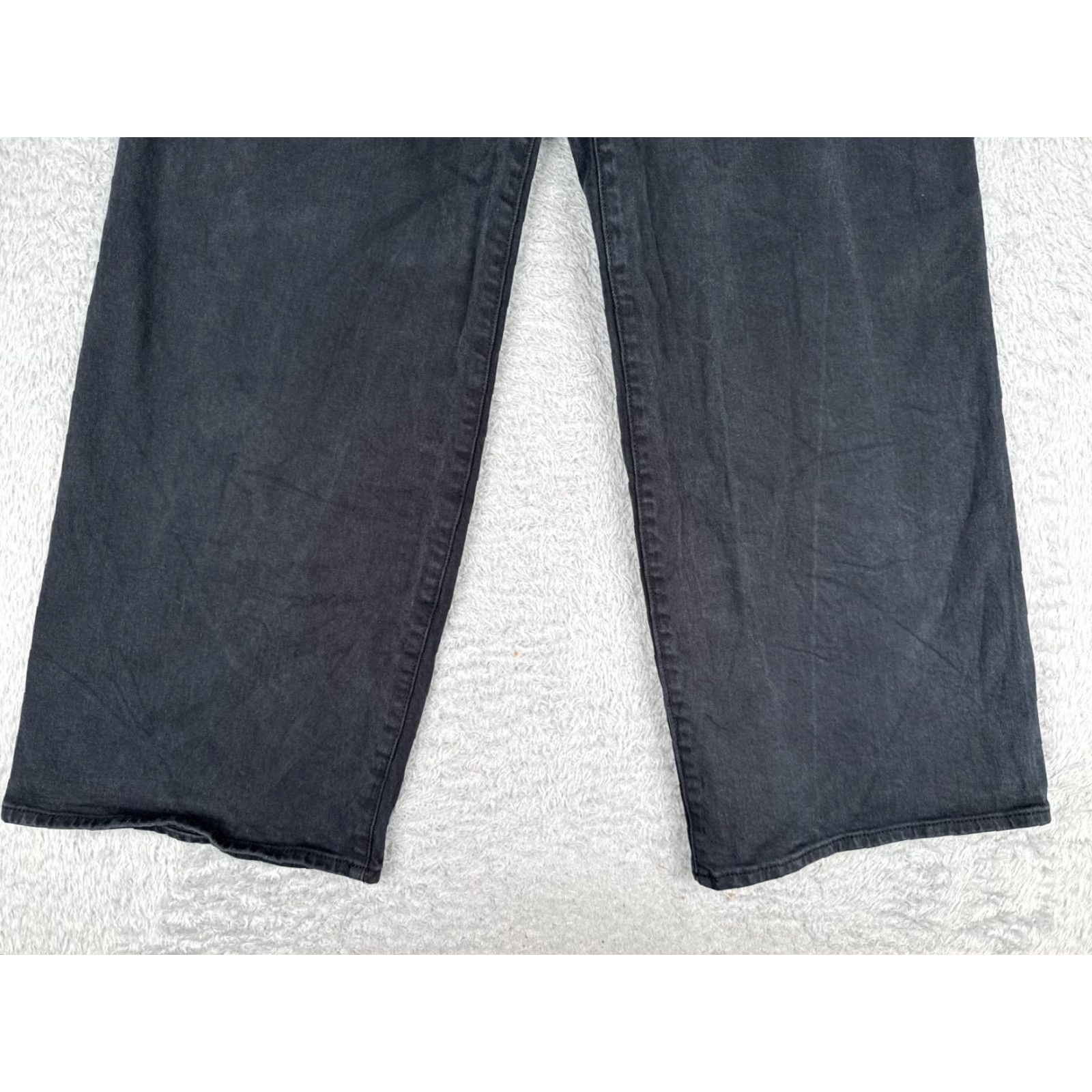Vintage Universal Thread Jeans Womens 4 Black Denim Sailor Wide Leg High Rise 26x28 Size 27" / US 4 / IT 40 - 2 Thumbnail