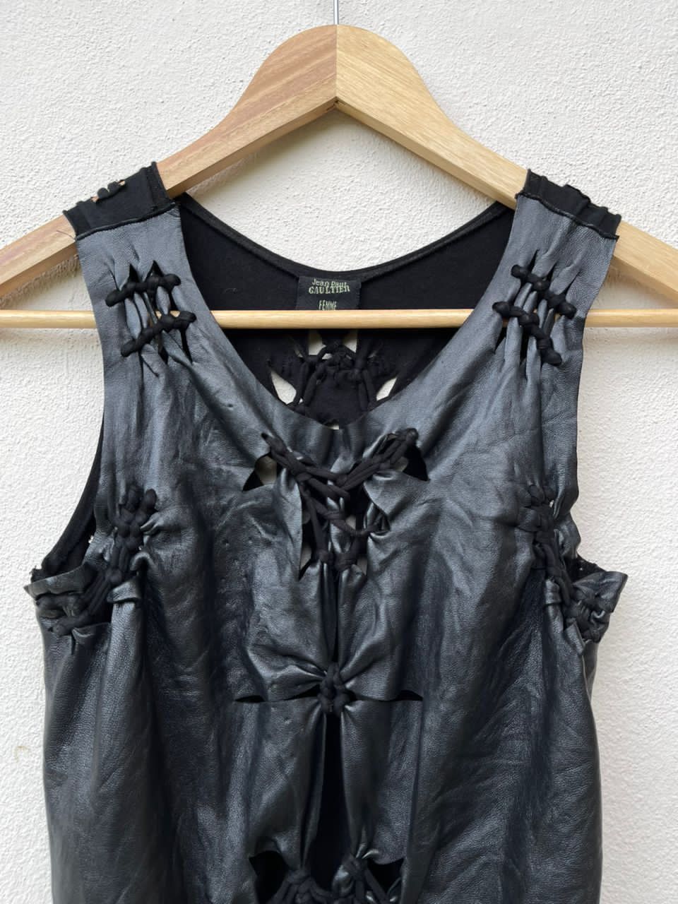 Jean Paul Gaultier Jean Paul Galtier Soleil Leather And Mesh Dress Size ONE SIZE - 9 Thumbnail