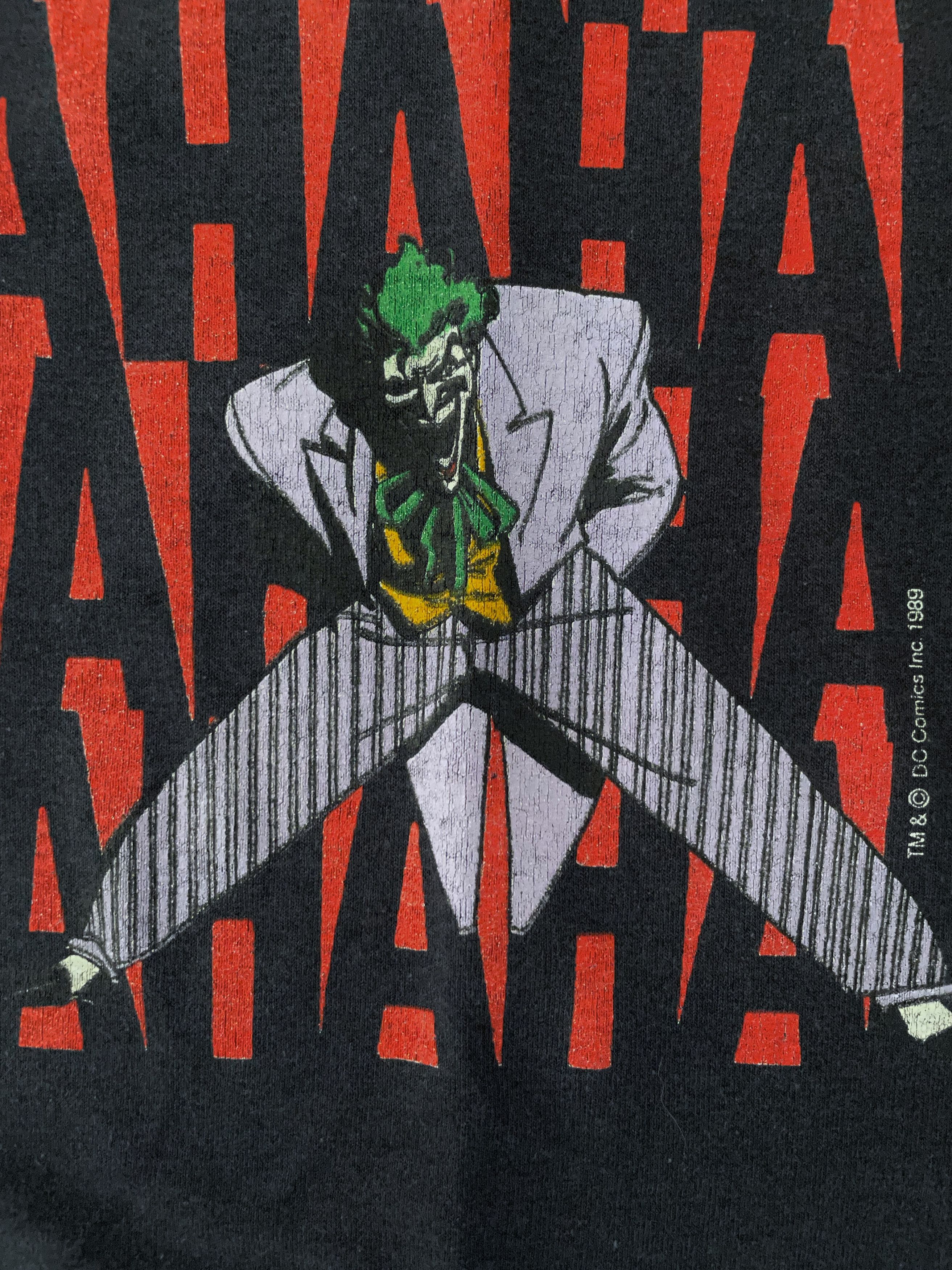Vintage 1989 SINGLE STITCH HAHAHA JOKER CARTOON LOOPWHEEL T SHIRT Size US M / EU 48-50 / 2 - 6 Thumbnail