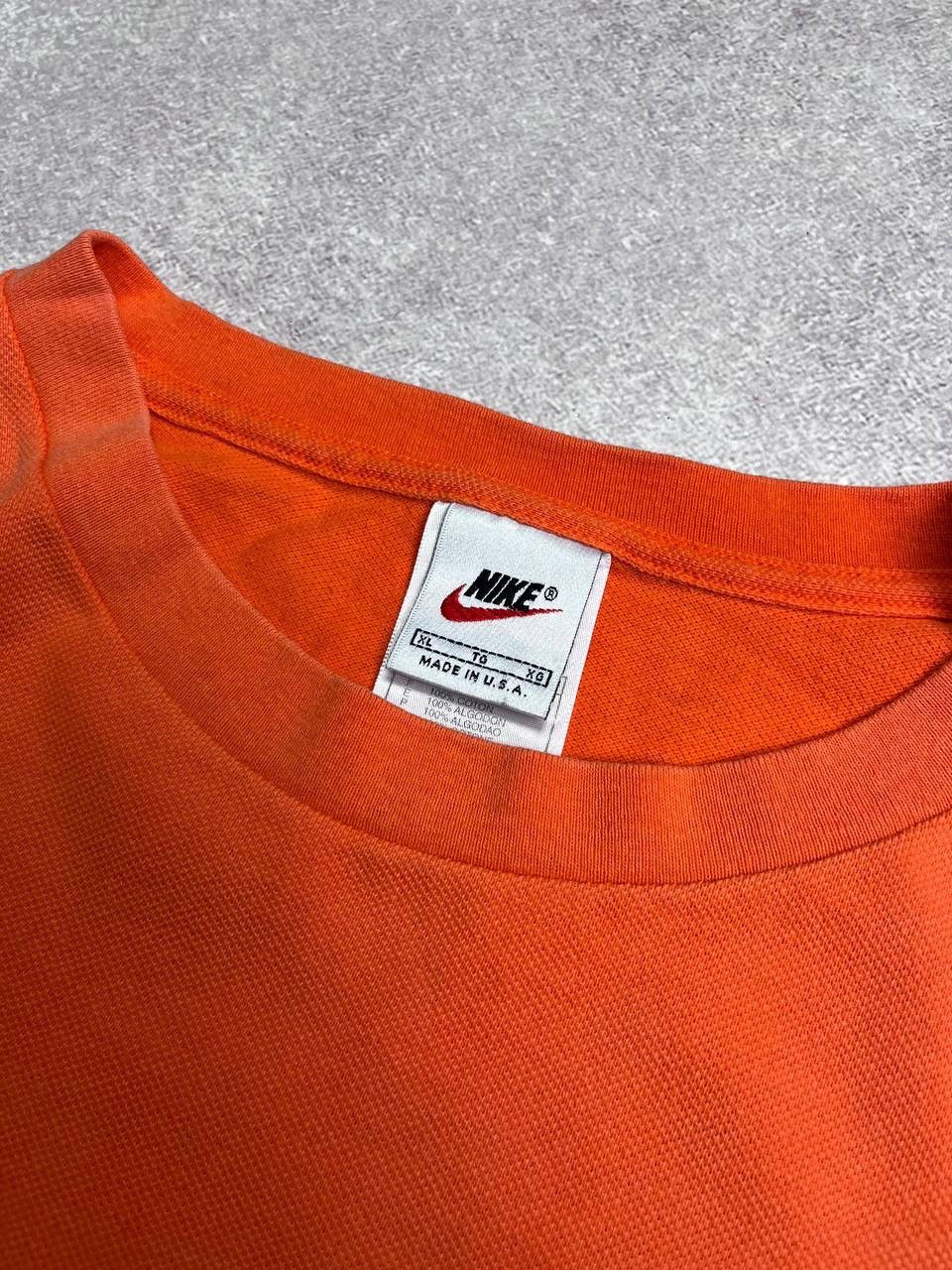 Nike × Vintage Vintage 90's Nike Big Swoosh Heavy Cotton Boxy T-shirt XL Size US XL / EU 56 / 4 - 4 Thumbnail