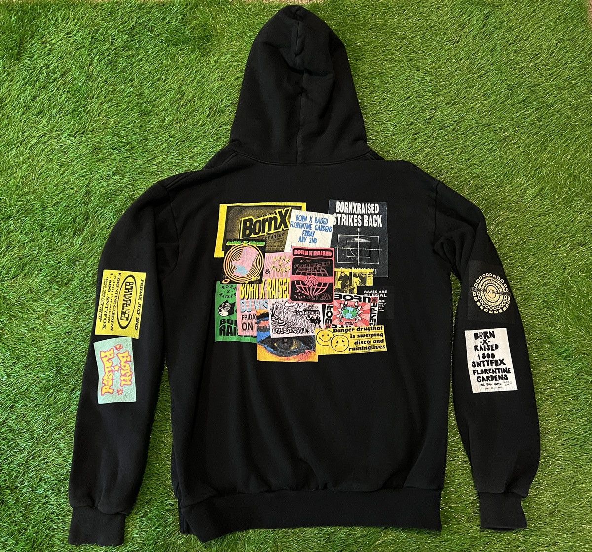 Born X Raised BORN X RAISED - HOODIE BLACK WITH MANY LOGO GRAPHICS Size US M / EU 48-50 / 2 - 1 Thumbnail