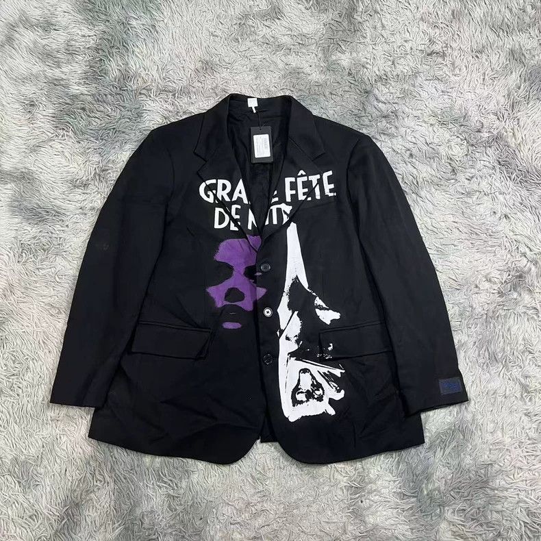 Raf Simons Raf Simons Black Graphic Blazer Jacket- DMC Size US L / EU 52-54 / 3 - 1 Thumbnail