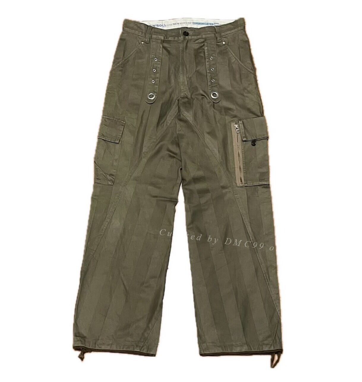 Vintage Vintage PPFM 2000s Striped Cargo Pants Size US 26 / EU 42 - 1 Thumbnail