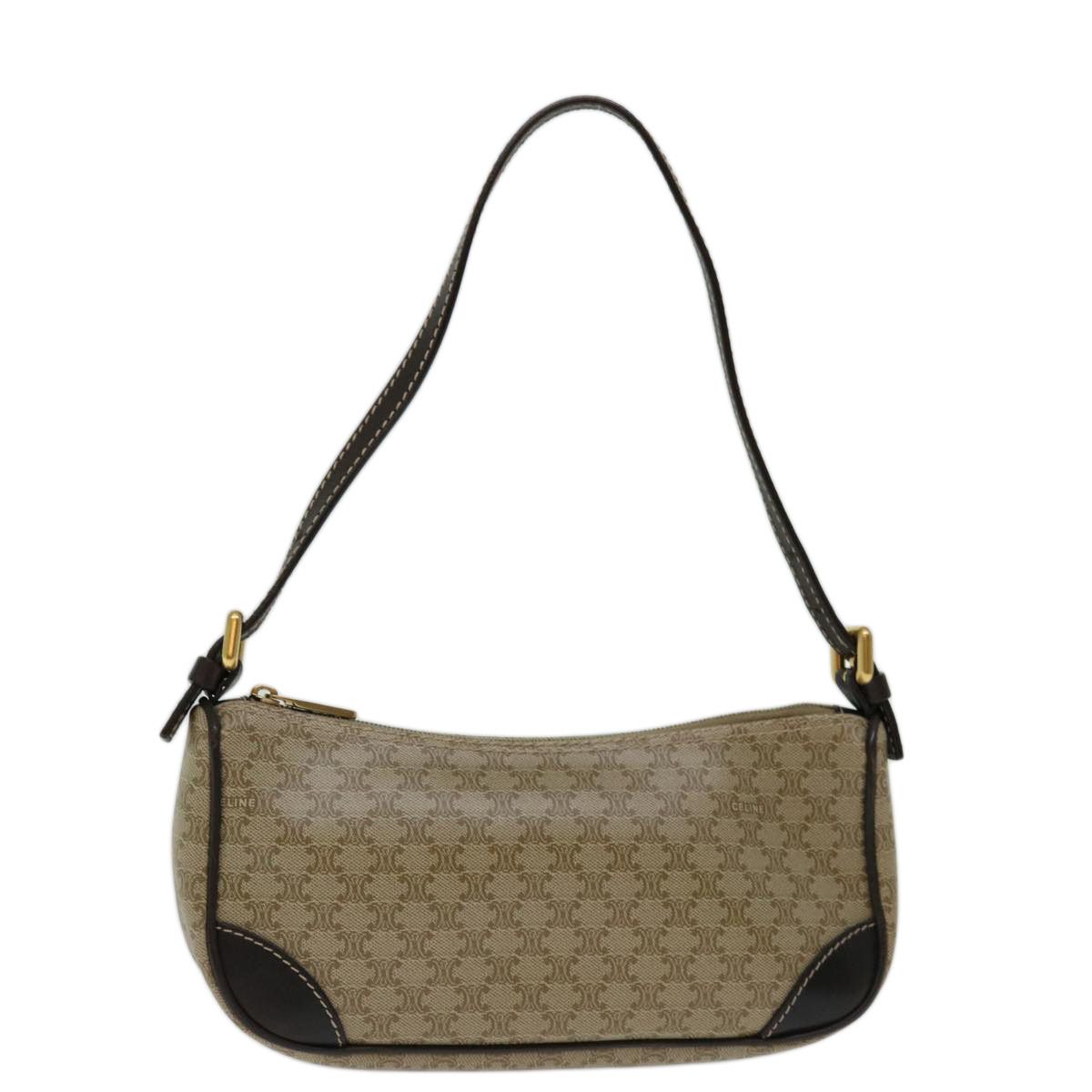image of Celine Macadam Canvas Accessory Pouch Pvc Beige Auth 68843, Women's
