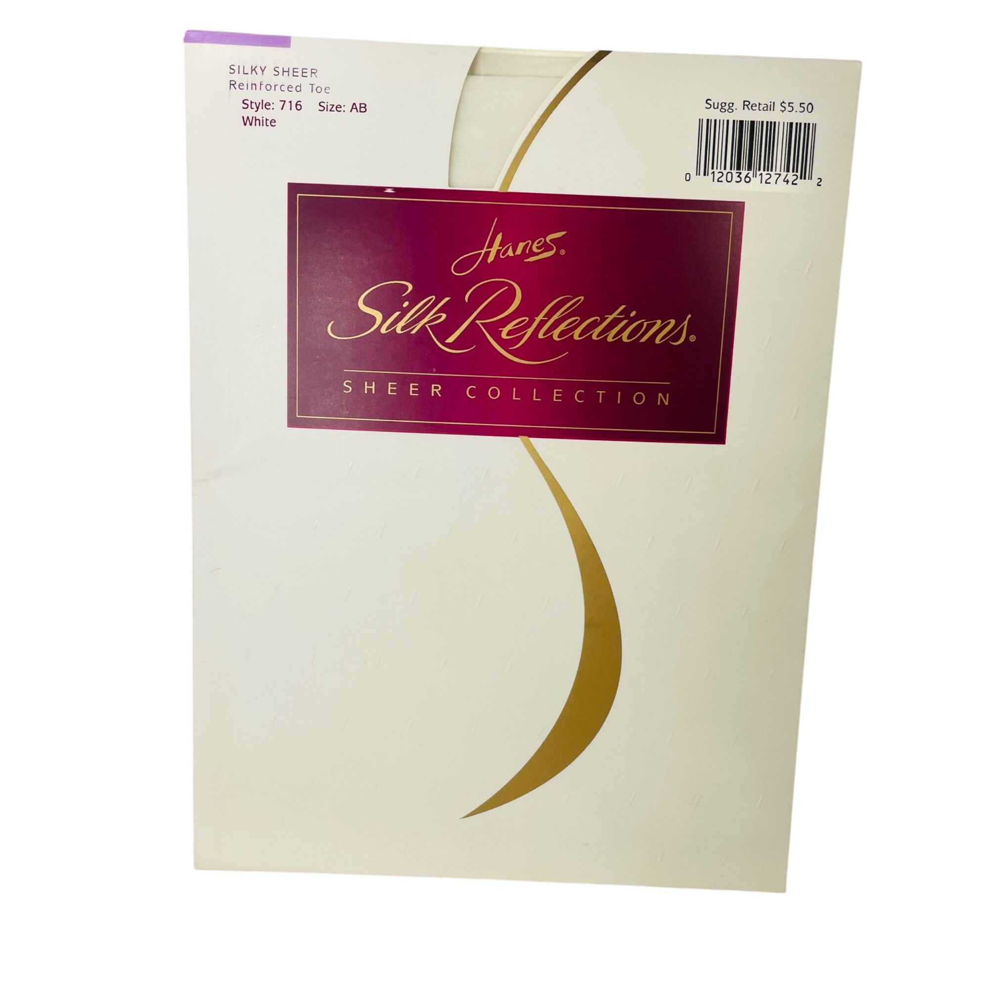 Hanes Hanes Silk Reflections Sheer Reinforced Toe AB White Hosiery Size ONE SIZE - 1 Thumbnail