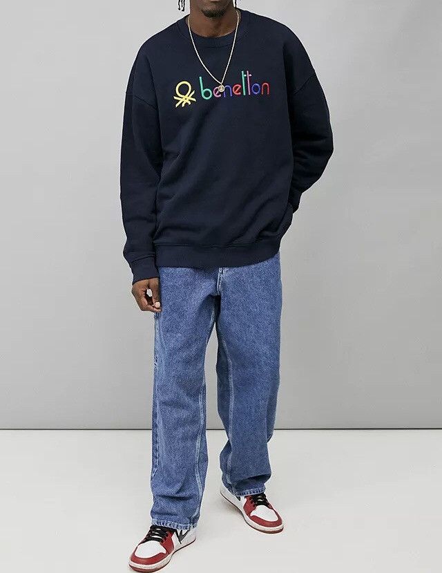 Benetton Vintage Benetton SpeellOut Embroidery Crew Neck Sweatshirt Size US L / EU 52-54 / 3 - 5 Thumbnail