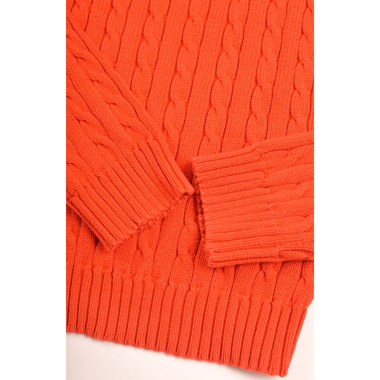 Ralph Lauren VINTAGE LRL Lauren Ralph Lauren Cable Knit Orange V-Neck Pullover Sweater Size S Womens Size S / US 4 / IT 40 - 7 Thumbnail