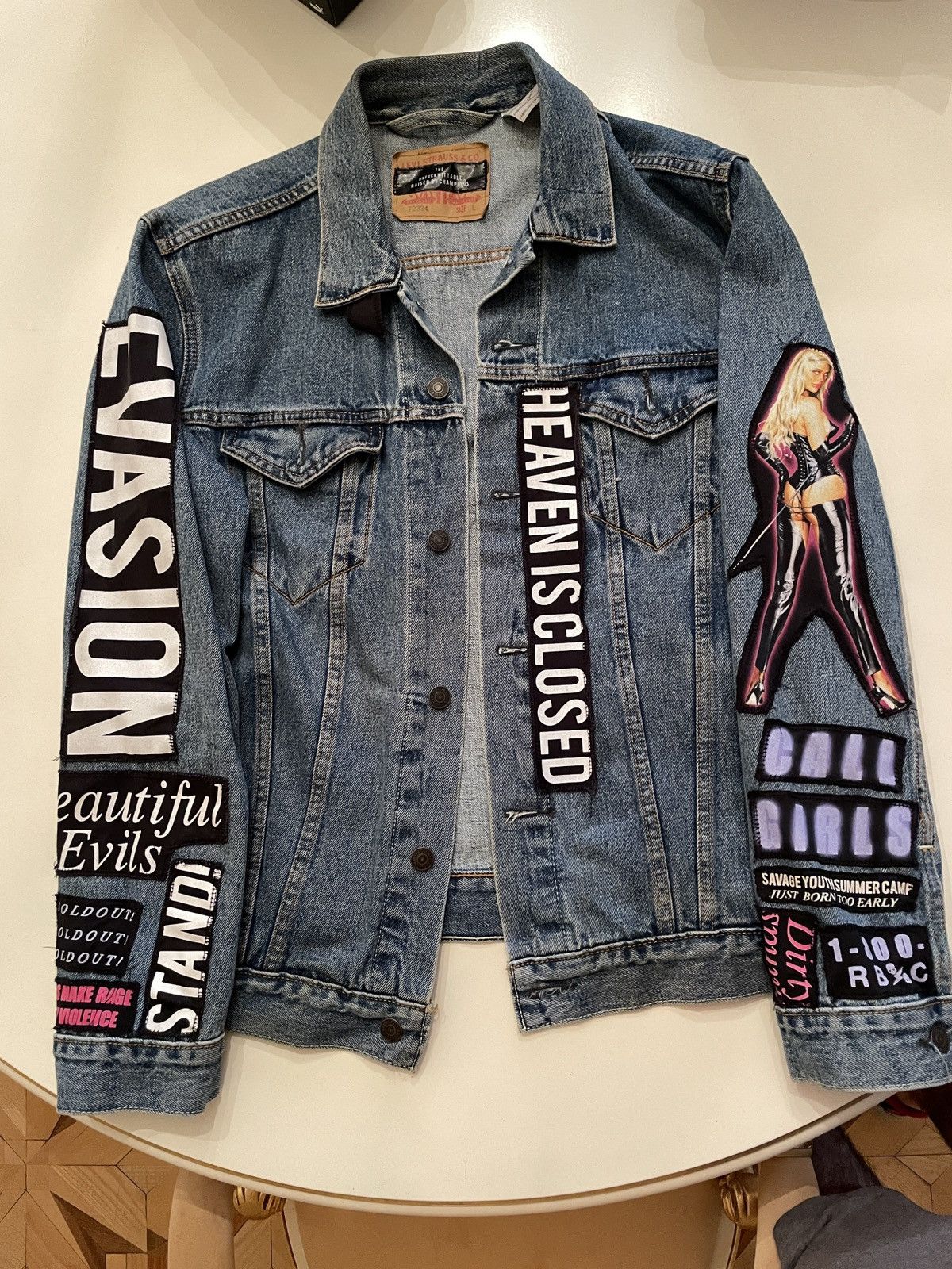 Raised by Champions The Unfuckwittable Raised By Champions x Levi's Denim Jacket Size US L / EU 52-54 / 3 - 3 Thumbnail