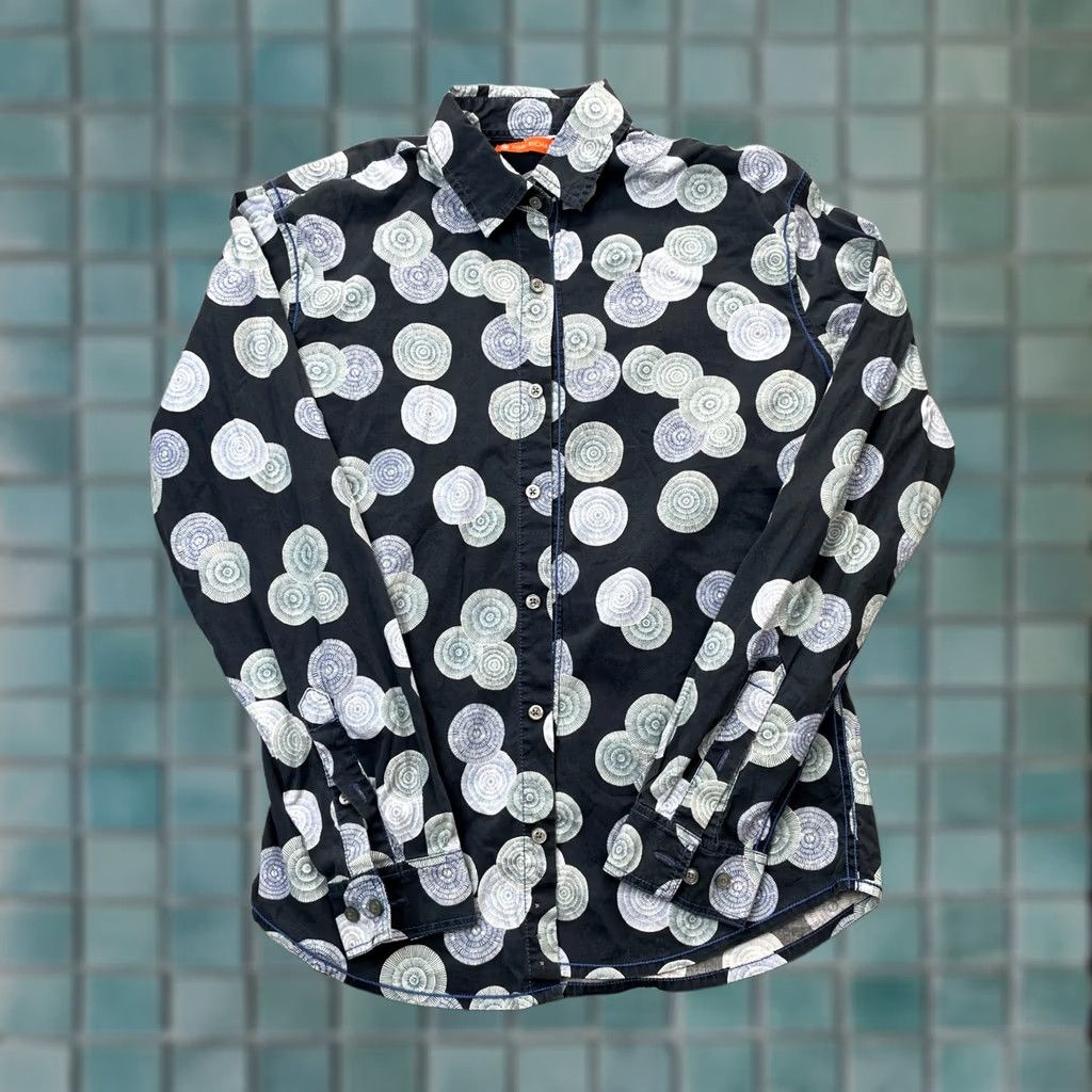 Tori Richard Tori Richard Shirt Men S Black Printed Cotton Long Sleeve Abstract AOP Button-Up Casual Beach Hawaiian 90s Womens Mens Girls Size 36R - 1 Thumbnail
