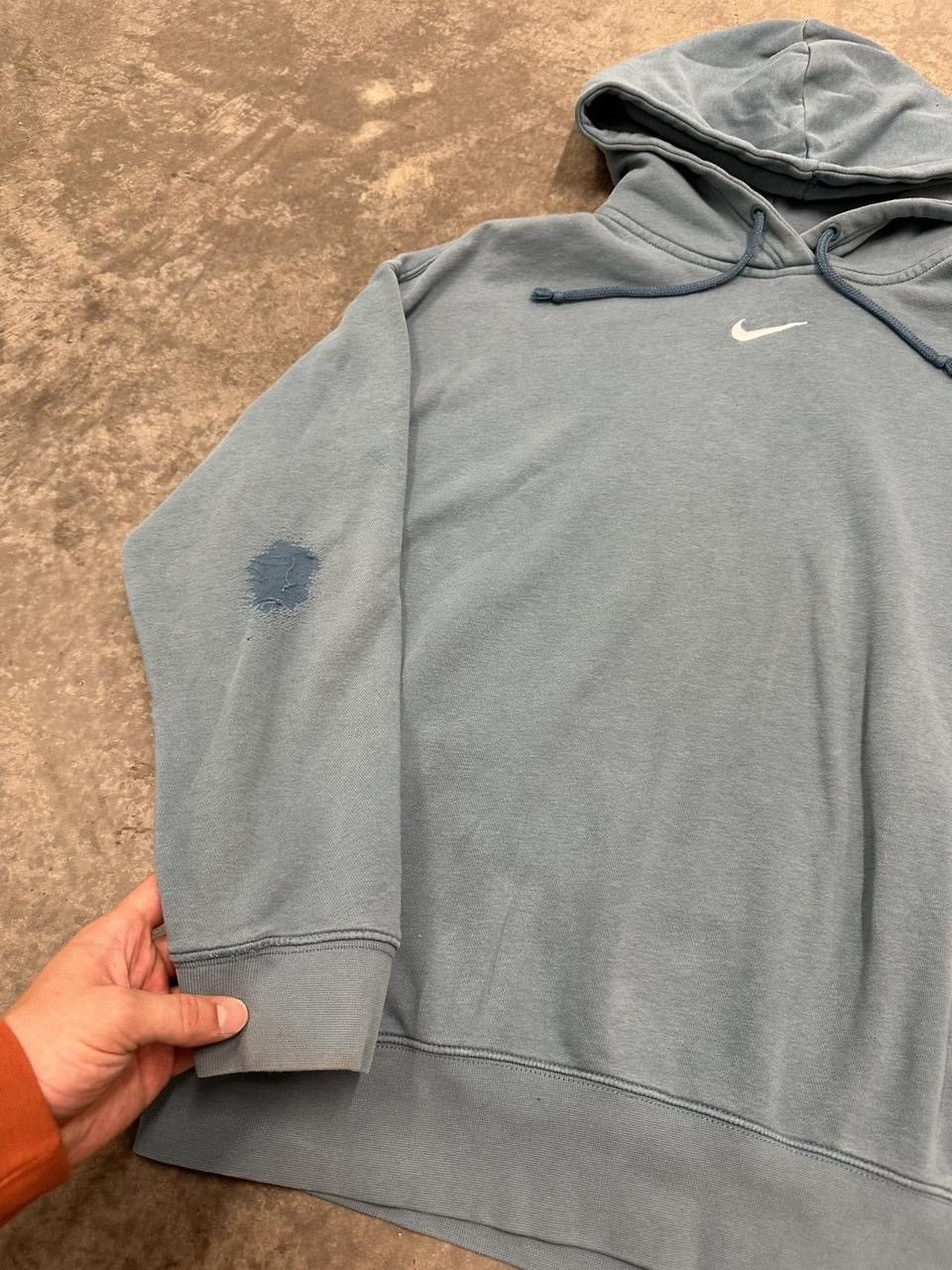 Nike Vintage Nike Blue Center Swoosh Hoodie Size Medium Size US M / EU 48-50 / 2 - 2 Thumbnail
