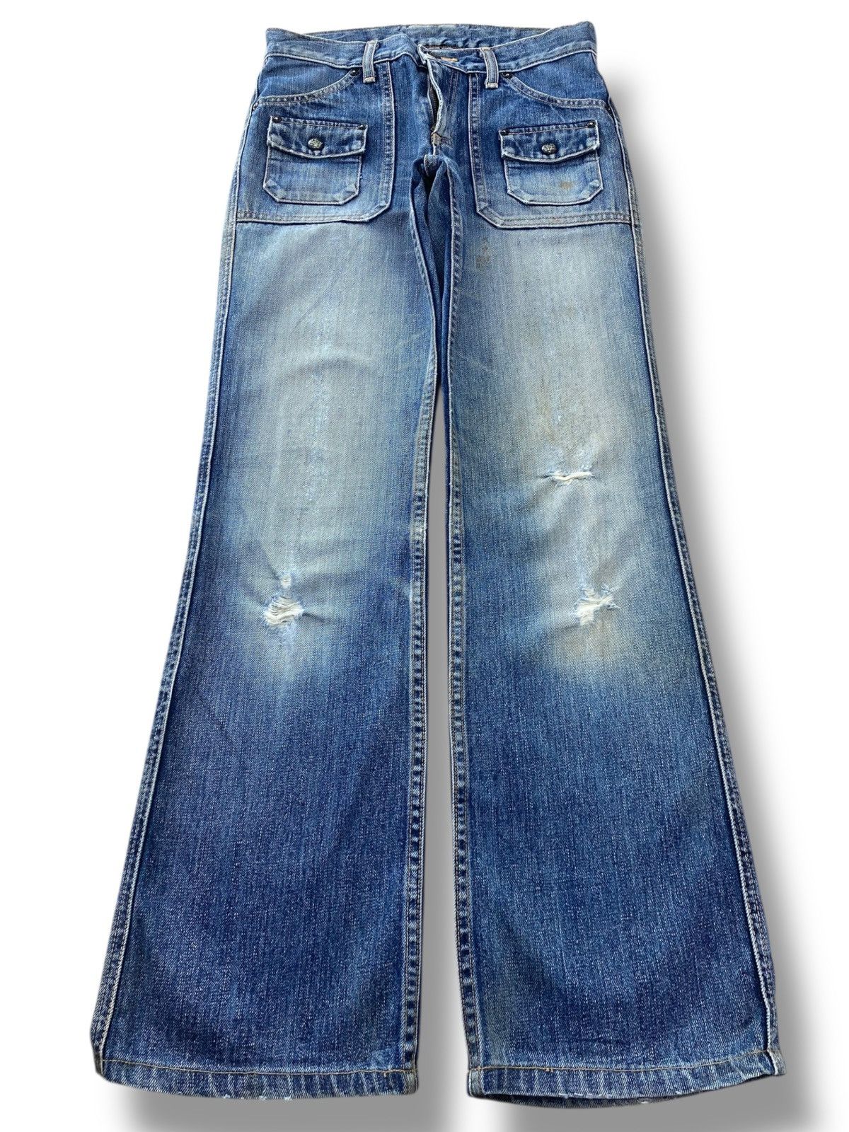 Lee Lee Riders Faded Wash Style Boot Cut Jeans Size US 27 - 1 Thumbnail