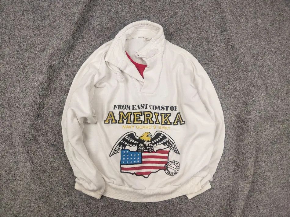 Vintage Vintage 70's From East Coast America Navy Guards Sweatshirt Size US M / EU 48-50 / 2 - 1 Thumbnail