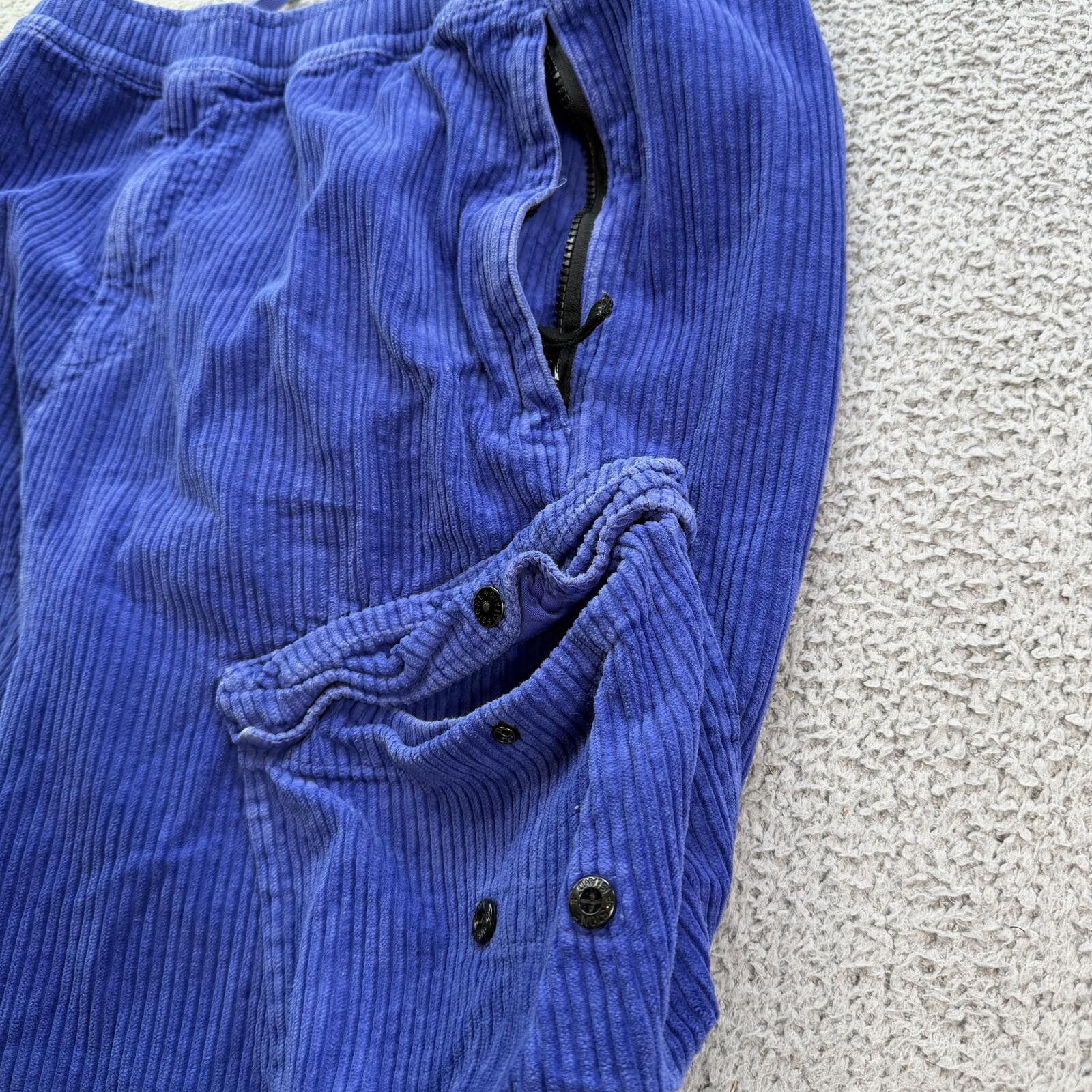 Stone Island Stone Island Blue Corduroy Cargo Pants 38 Drawstring Wide Size US 38 / EU 54 - 12 Thumbnail