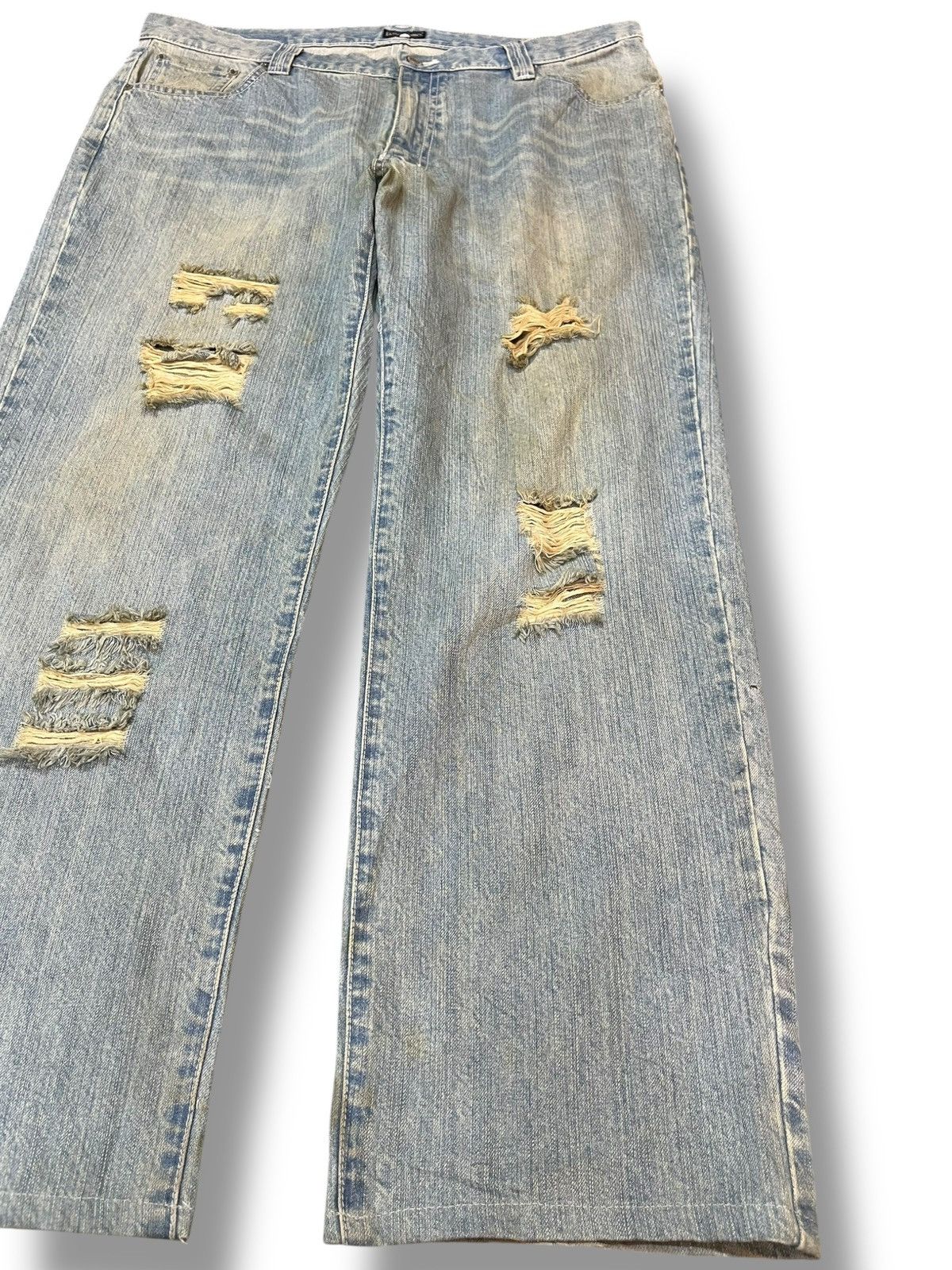 20471120 × Beauty Beast Vintage Amore Puro Baggy Grunge Distressed Denim Size US 38 / EU 54 - 4 Thumbnail