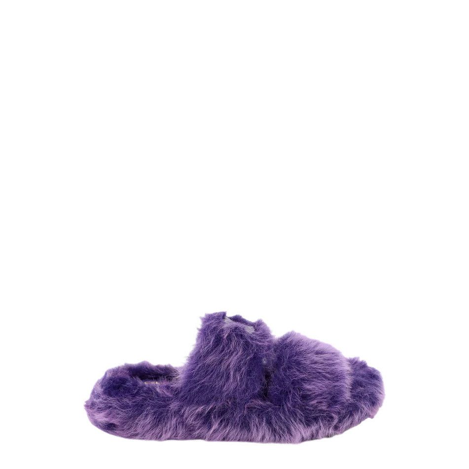 Celine CELINE Triomphe Shearling Purple Sandals New & Authentic (Wo Size US 7 / IT 37 - 1 Thumbnail