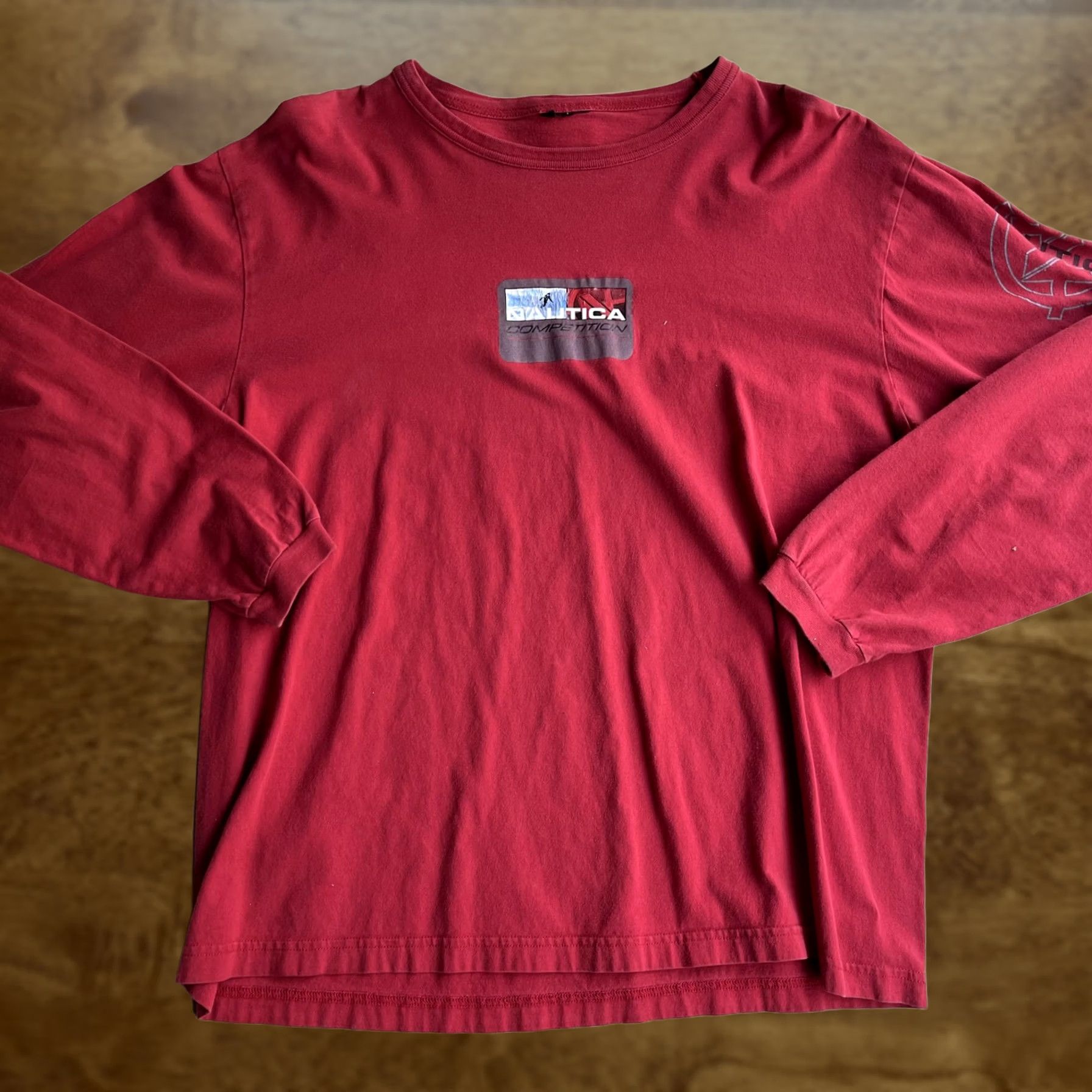 Nautica VINTAGE Nautica Competition Shirt Men L Red Long Sleeve Logo Tee T-Shirt Size US L / EU 52-54 / 3 - 1 Thumbnail