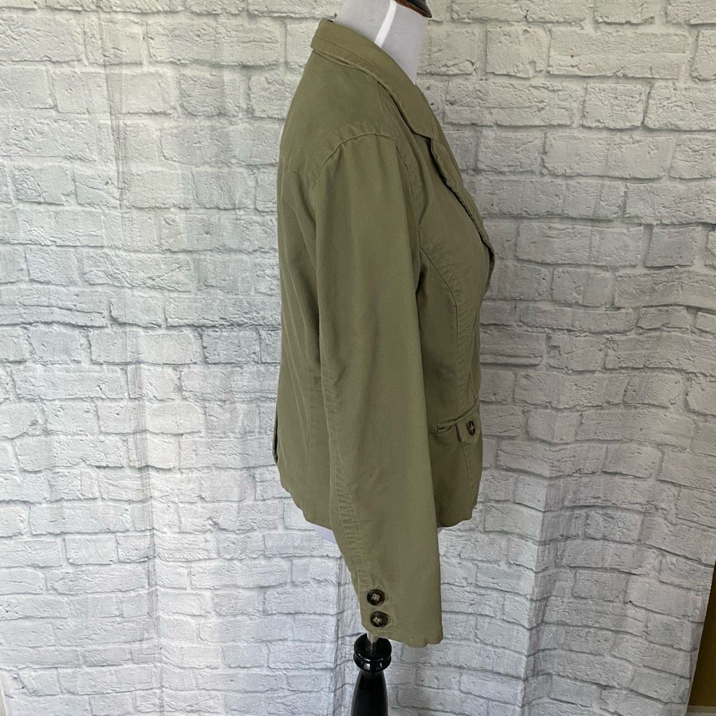 Old Navy Old Navy women L 2 button fully lined canvas jacket green Size L / US 10 / IT 46 - 3 Thumbnail