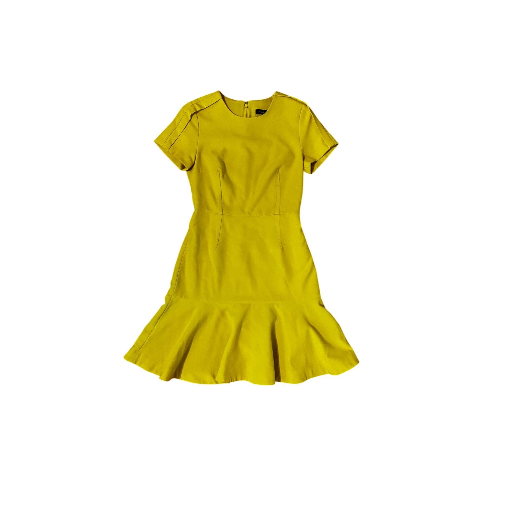 Banana Republic Banana Republic Women's Short-Sleeve Flounce Dress, Yellow Size XS / US 0-2 / IT 36-38 - 1 Thumbnail