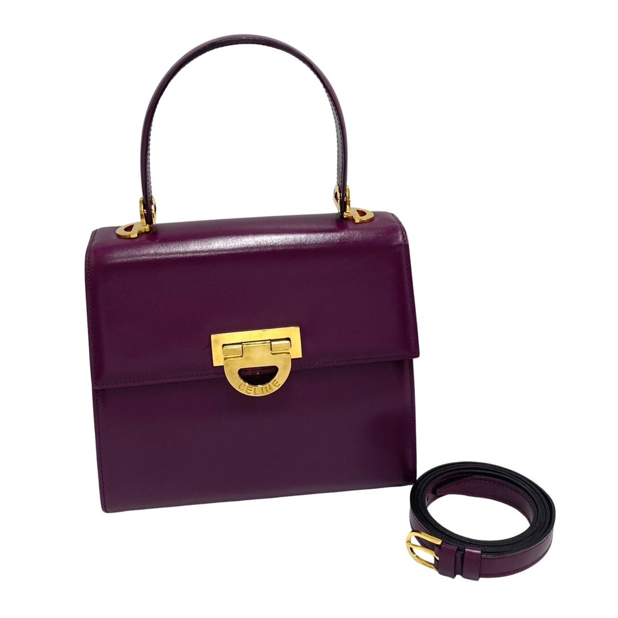 image of Celine Céline Gancini Handbag in Purple, Women's