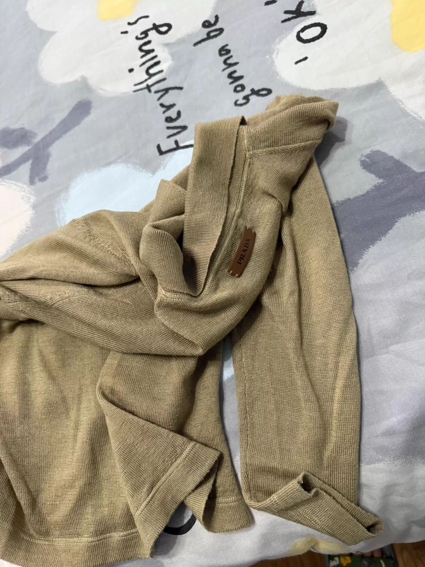 Prada PRADA Wool Silk Crewneck Top Khaki Green 9/10 Size XS / US 0-2 / IT 36-38 - 7 Thumbnail
