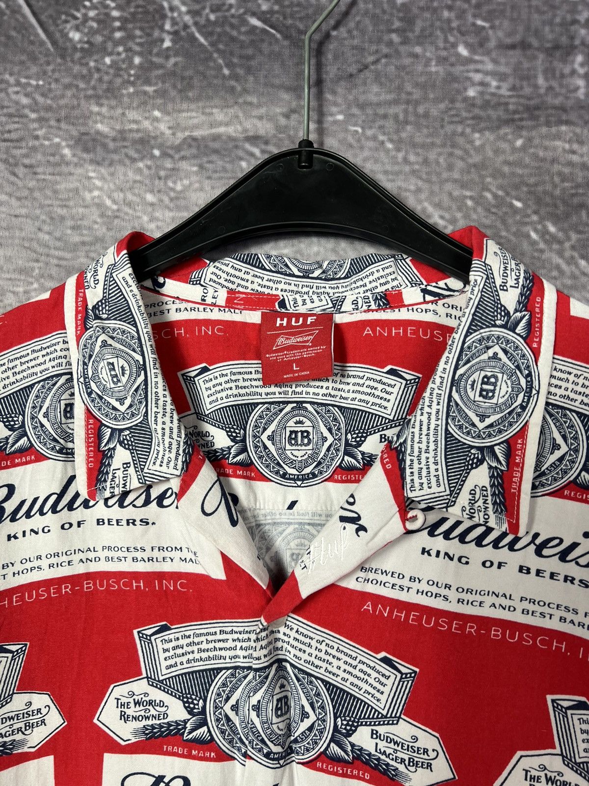 Huf HUF x Budweiser BUD Camp Collar Printed Shirt Size US L / EU 52-54 / 3 - 5 Thumbnail