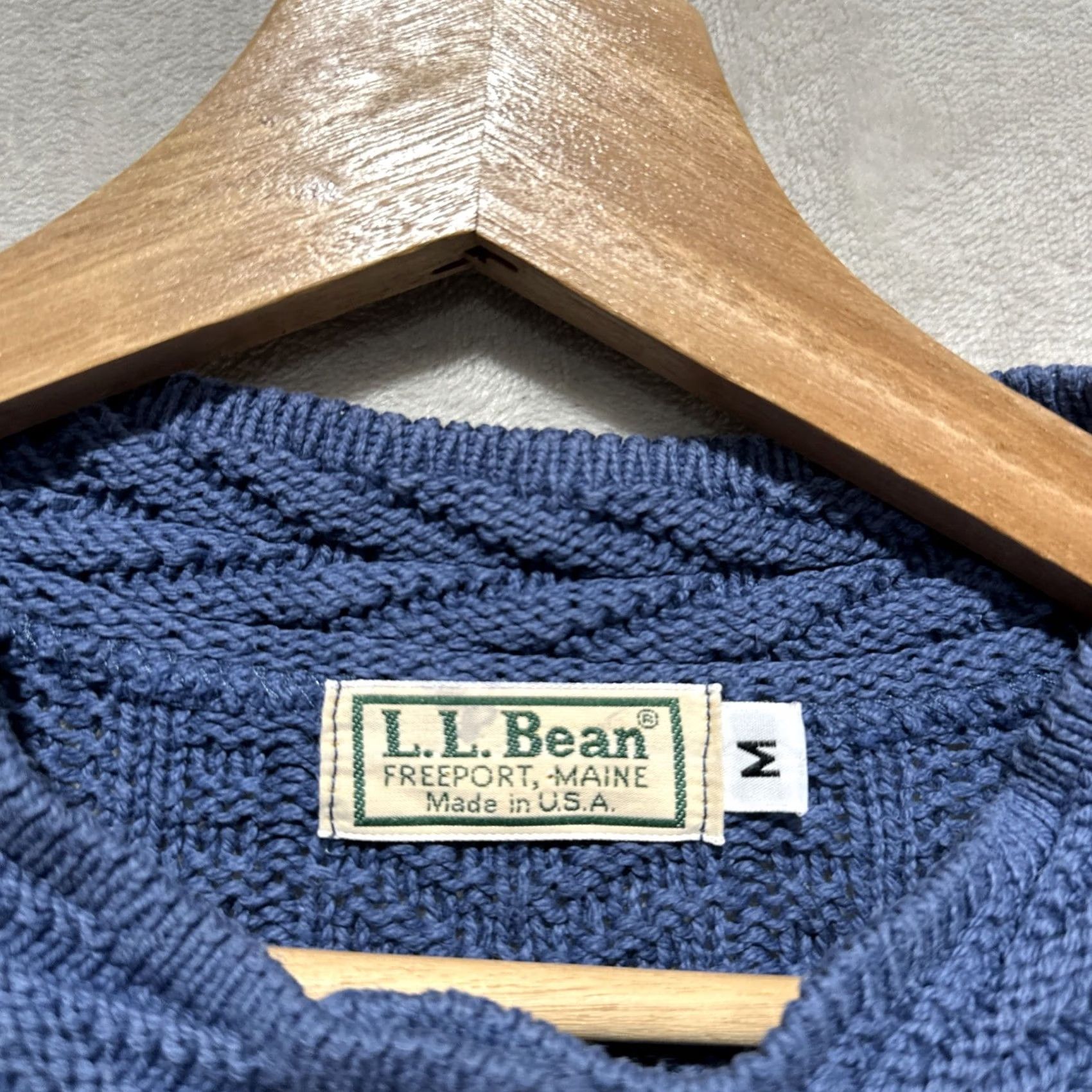 Vintage VINTAGE L.L. Bean Cardigan Sweater Womens Medium Blue 100% Cotton Cable Knit Size M / US 6-8 / IT 42-44 - 4 Thumbnail