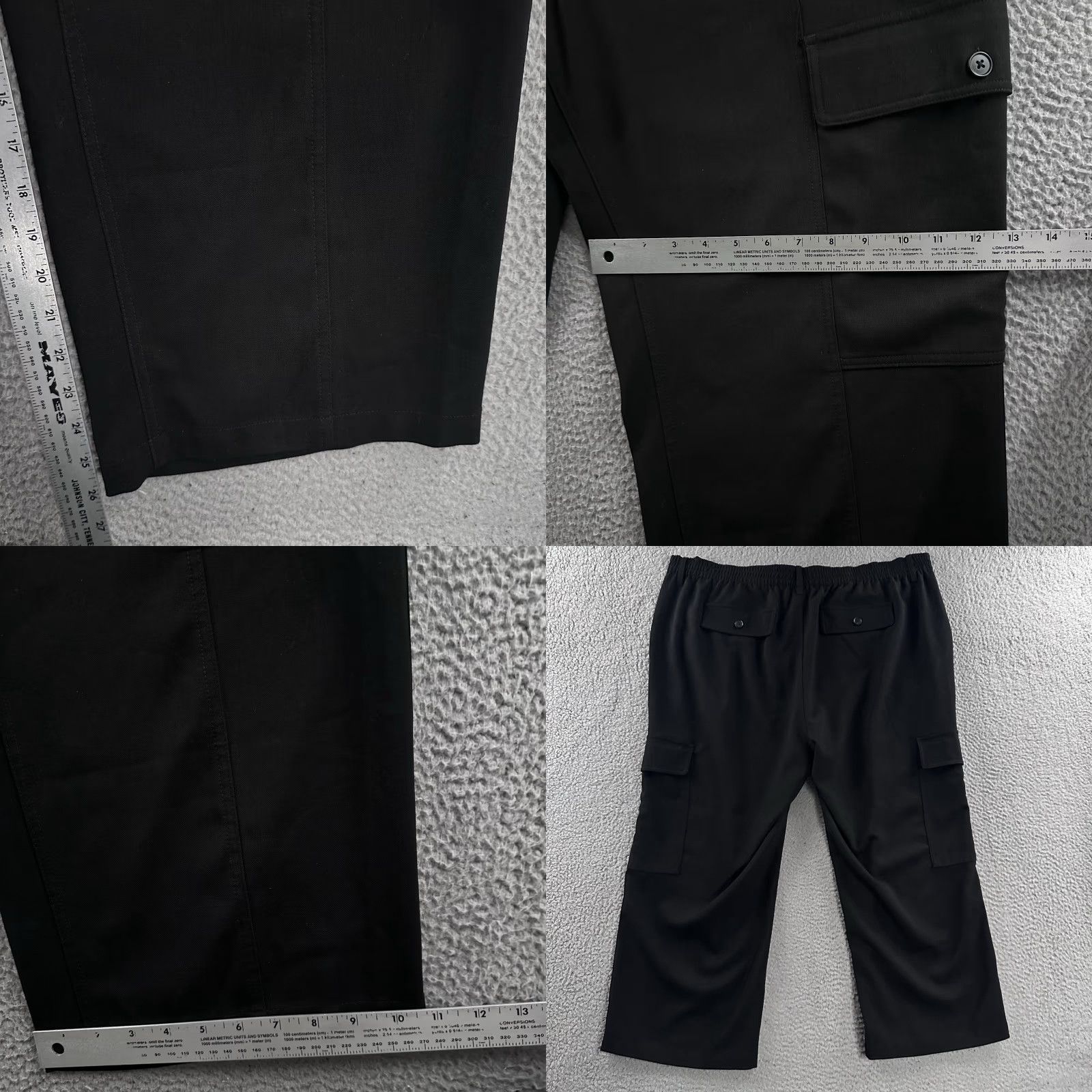 Vintage Liverpool Womens Pants Black Size 22W Cargo Wide Leg Stretch Polyester Blend Size 28" / US 6 / IT 42 - 8 Thumbnail