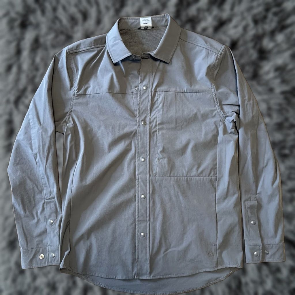 Vintage VRST Shirt Jacket Men Small Packable Snap Button Up Gray Zip Chest Pocket Long Sleeve Button-Down Collar Mens Regular Size US S / EU 44-46 / 1 - 1 Thumbnail