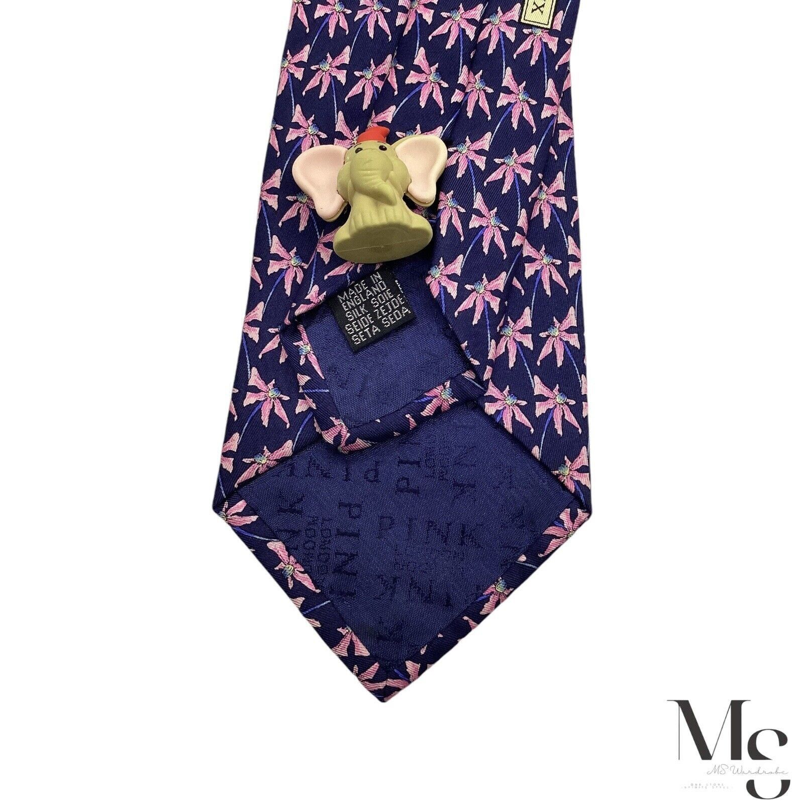 Thomas Pink PINK THOMAS PINK Blue & Pink Floral Silk Tie Made In England Size ONE SIZE - 5 Thumbnail