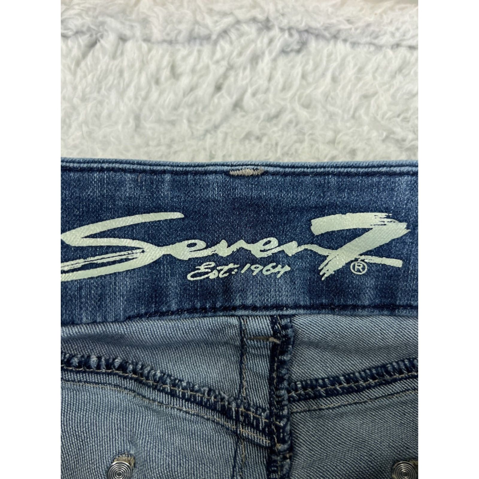 Vintage Seven7 Jeans Women 12 Blue Denim Skinny Taper Cotton Blend 29x29 Womens Size 34" / US 12 / IT 48 - 6 Thumbnail