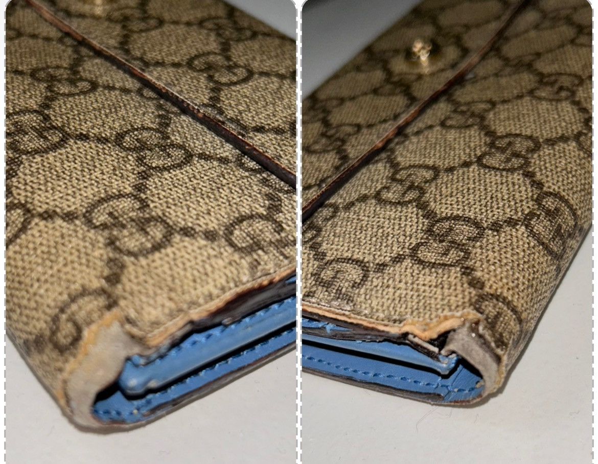 Gucci Gucci GG Coated Canvas Long Wallet w Blue Interior Size ONE SIZE - 16 Thumbnail