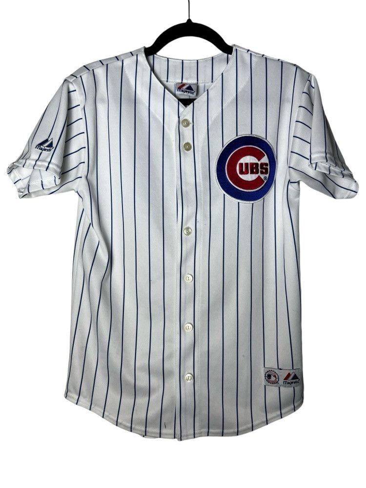 Majestic Vintage Chicago Cubs Soto 18 Striped Short Sleeve Button Up Size US L / EU 52-54 / 3 - 1 Thumbnail