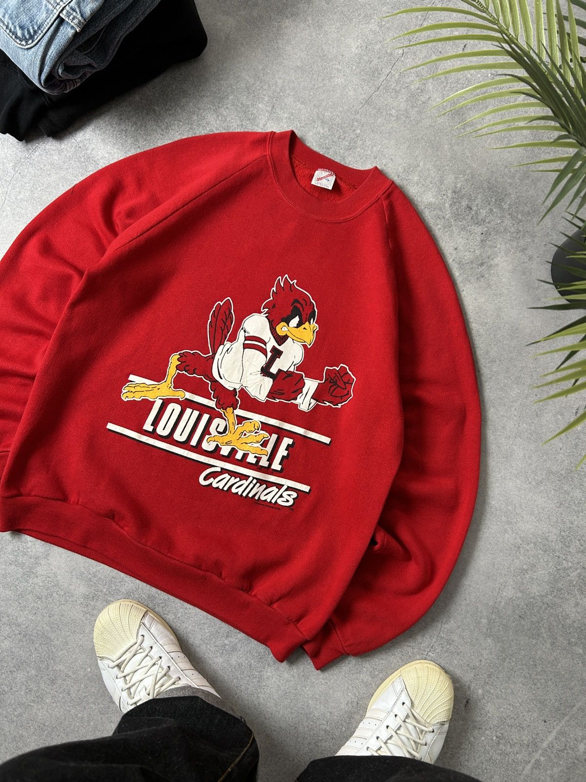 Jerzees Vintage Jerzees Louisville Cardinals Made in Usa 🇺🇸 80s Size US XL / EU 56 / 4 - 2 Thumbnail