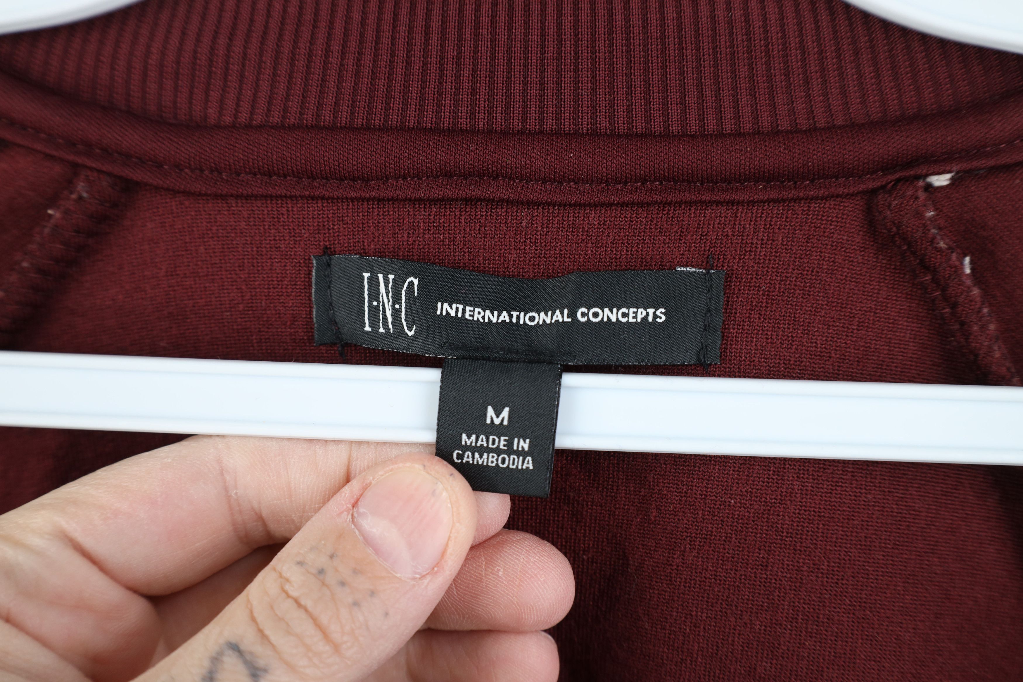 Vintage Y2K Streetwear Velour Full Zip Jacket Burgundy Red Black Size US M / EU 48-50 / 2 - 10 Thumbnail